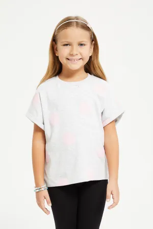 Girls Grey Printed Boxy T-Shirt