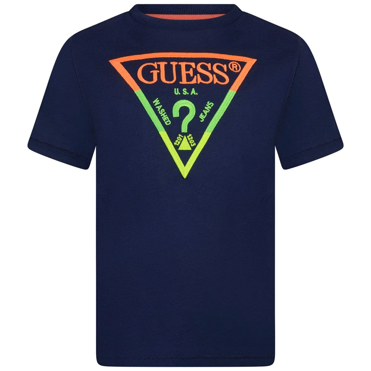 Guess Boys T-Shirt - Cotton Embroidered Logo T-Shirt