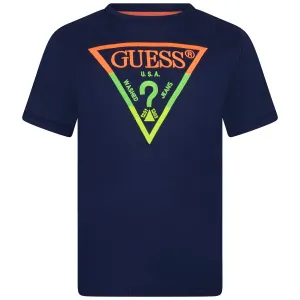 Guess Boys T-Shirt - Cotton Embroidered Logo T-Shirt