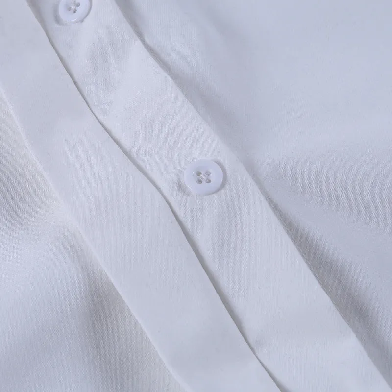 GV Exaggerated V-Drop button down high fashion shirt