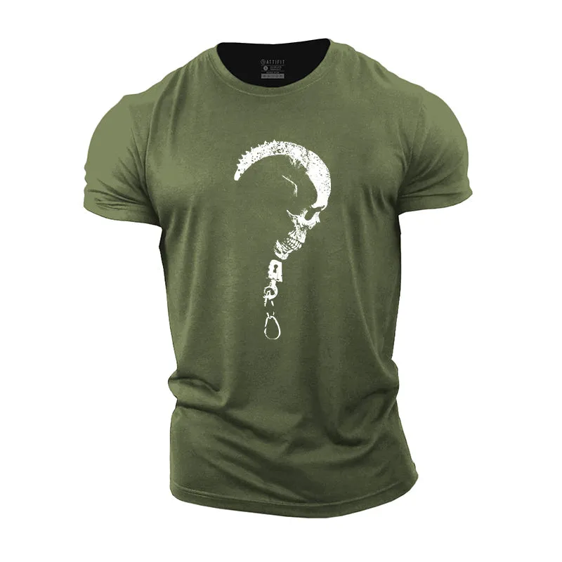 Handcuffs Skull Cotton T-Shirts