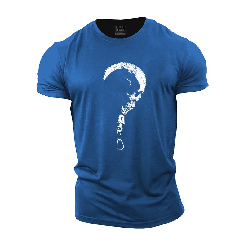Handcuffs Skull Cotton T-Shirts