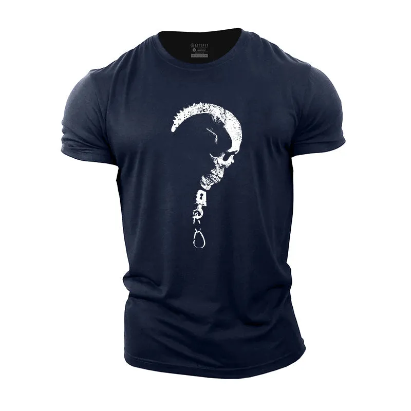 Handcuffs Skull Cotton T-Shirts