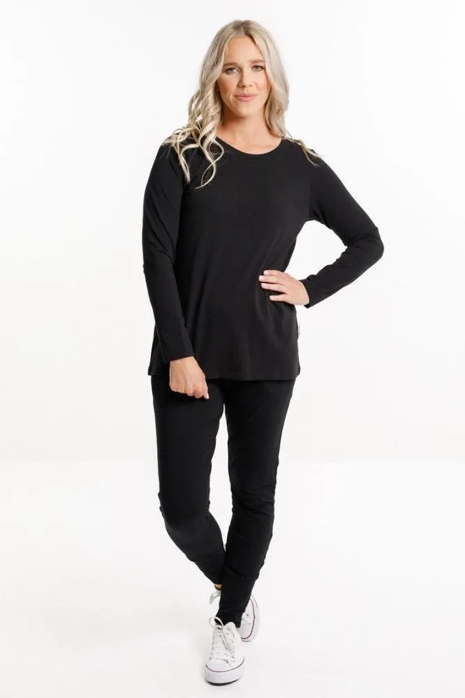 Homelee Long Sleeve Taylor Tee Black
