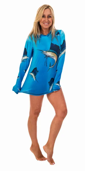 Hooded Sun Shirt - Sail Fish