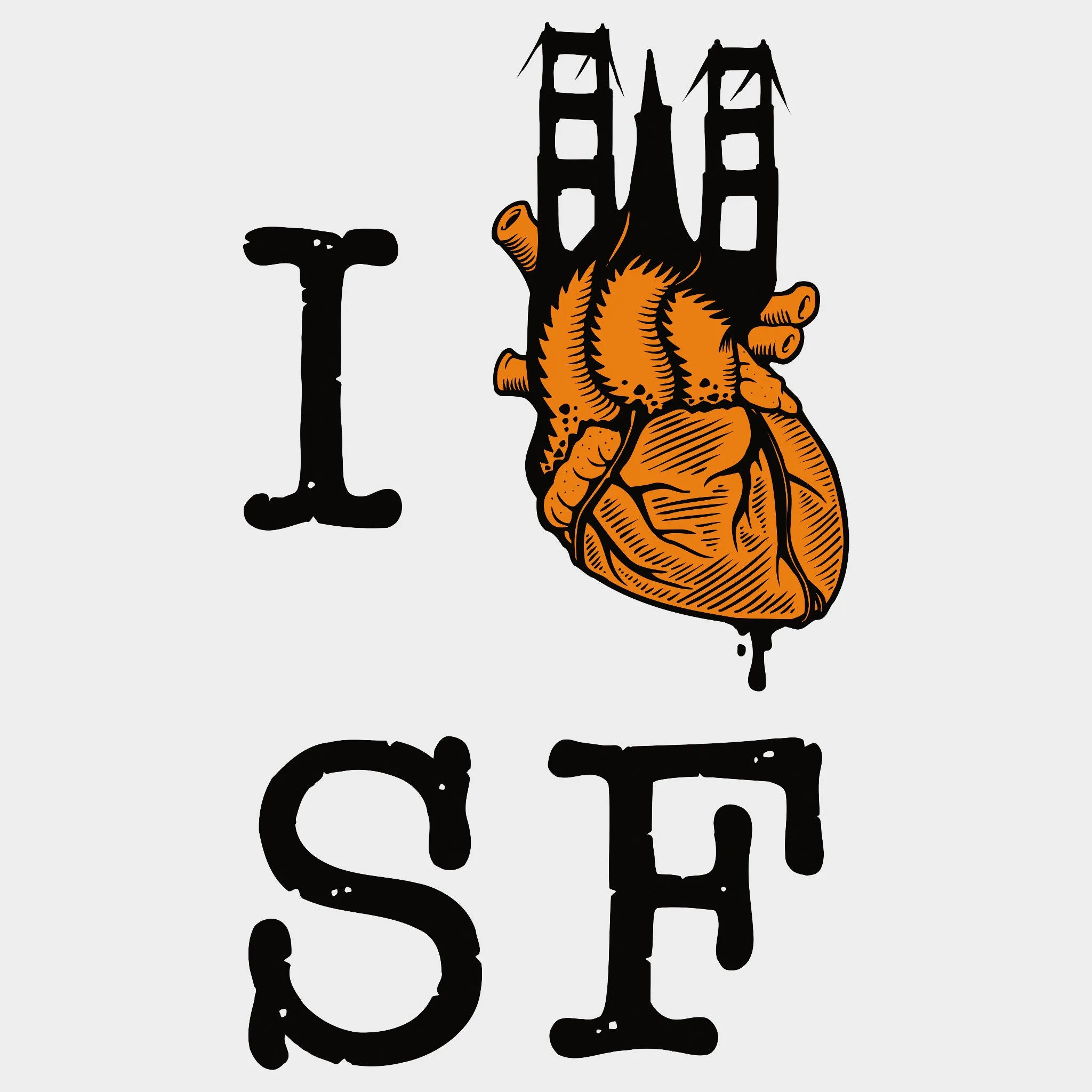 I HEART SF MEN'S LONG SLEEVE
