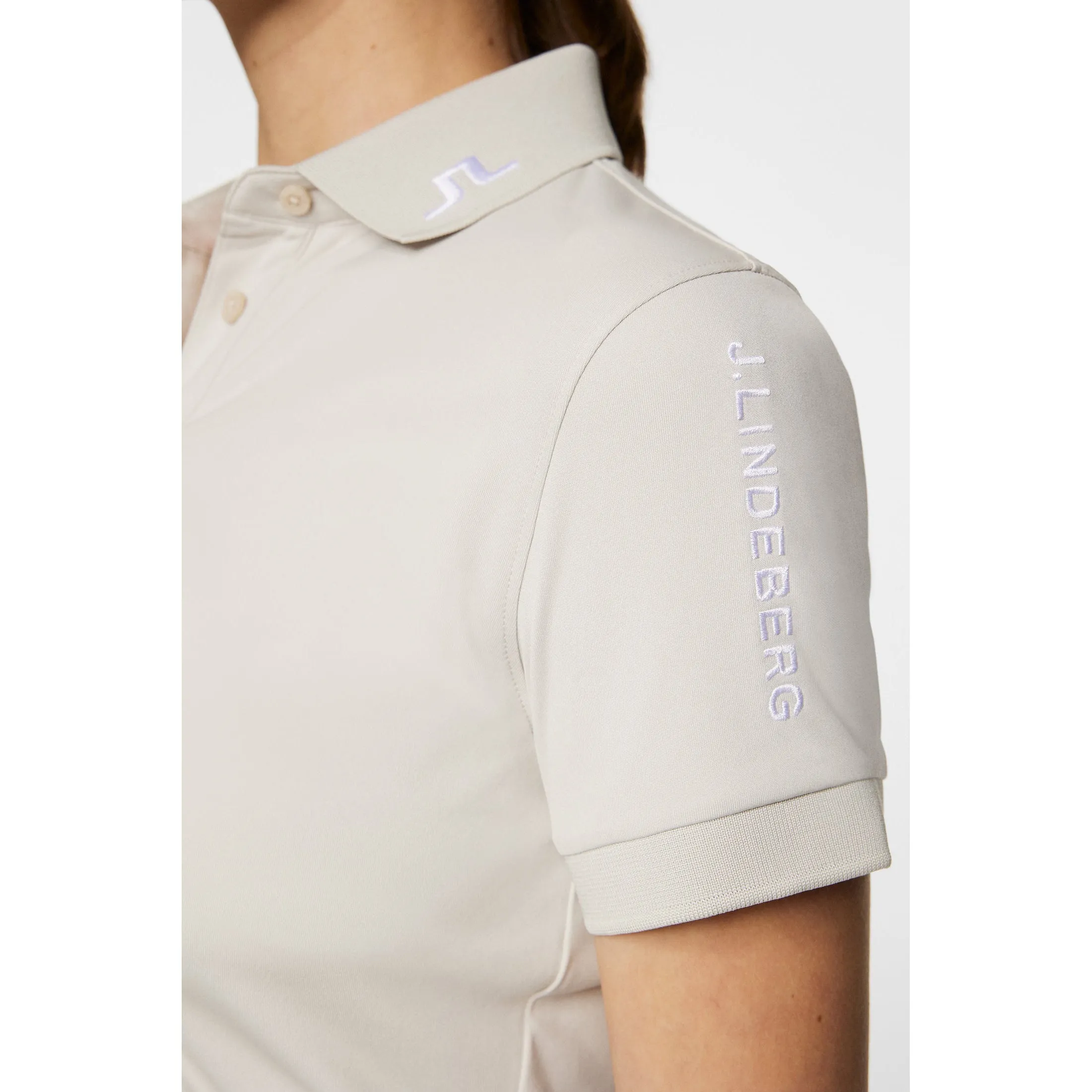 J.Lindeberg Women's Tour Tech Golf Polo Shirt - Moonbeam