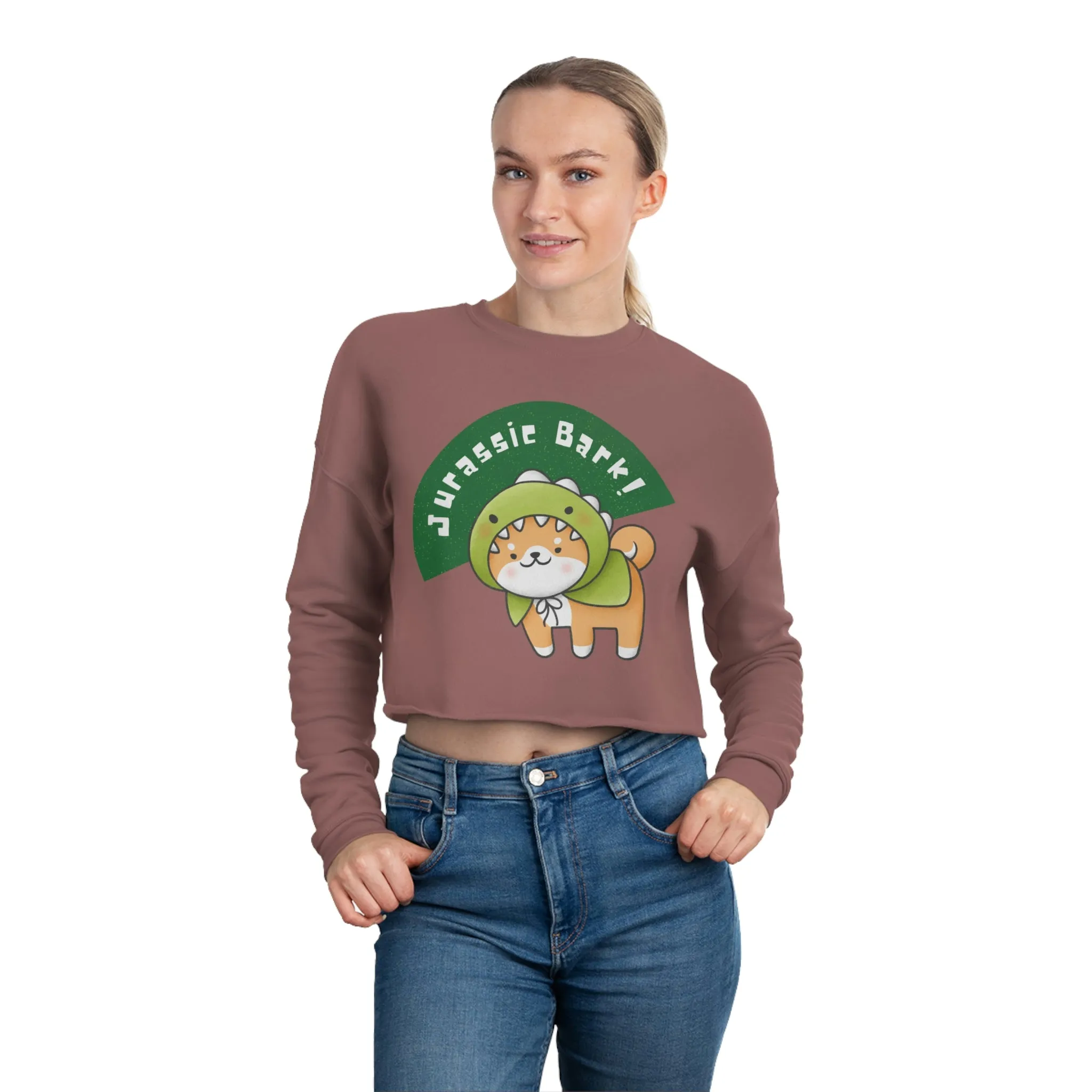Jurassic Bark Dog POD Women's Cropped Sweatshirt