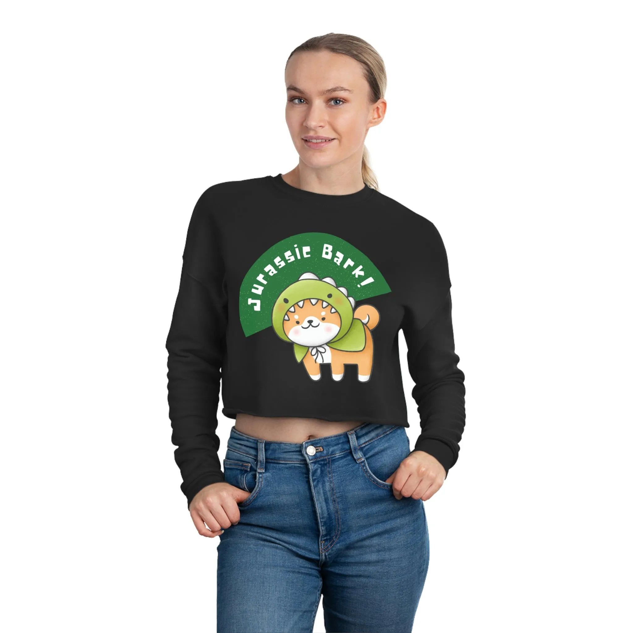 Jurassic Bark Dog POD Women's Cropped Sweatshirt