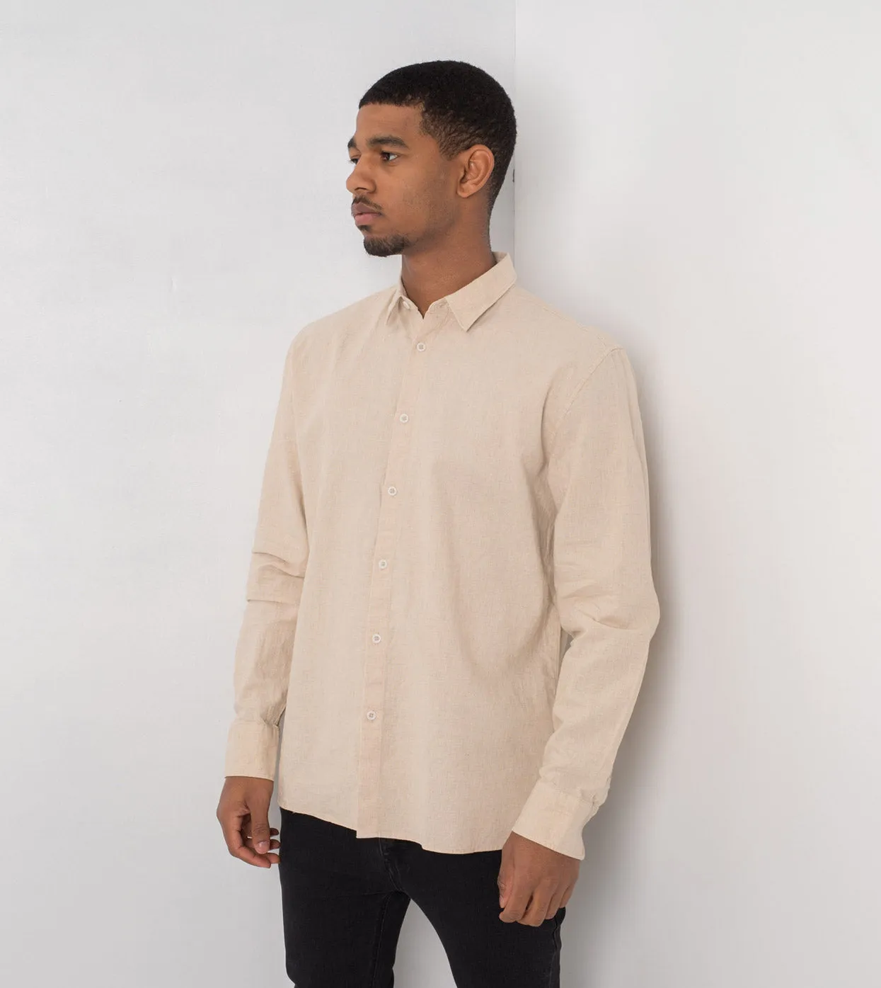 JY Linen LS Shirt Natural