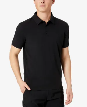 Kenneth Cole Men's Button Down Polo, Black