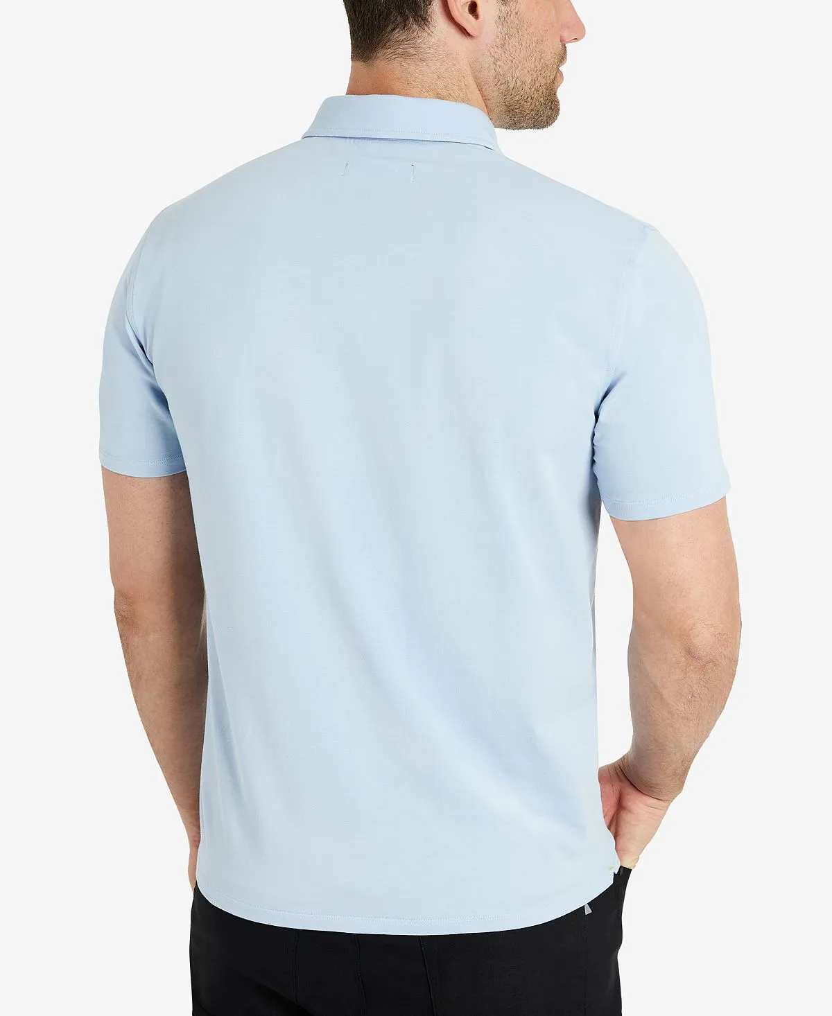 Kenneth Cole Men's Button Down Polo, Light Blue