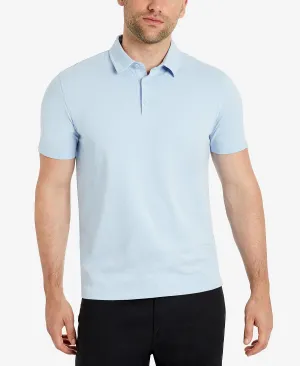 Kenneth Cole Men's Button Down Polo, Light Blue