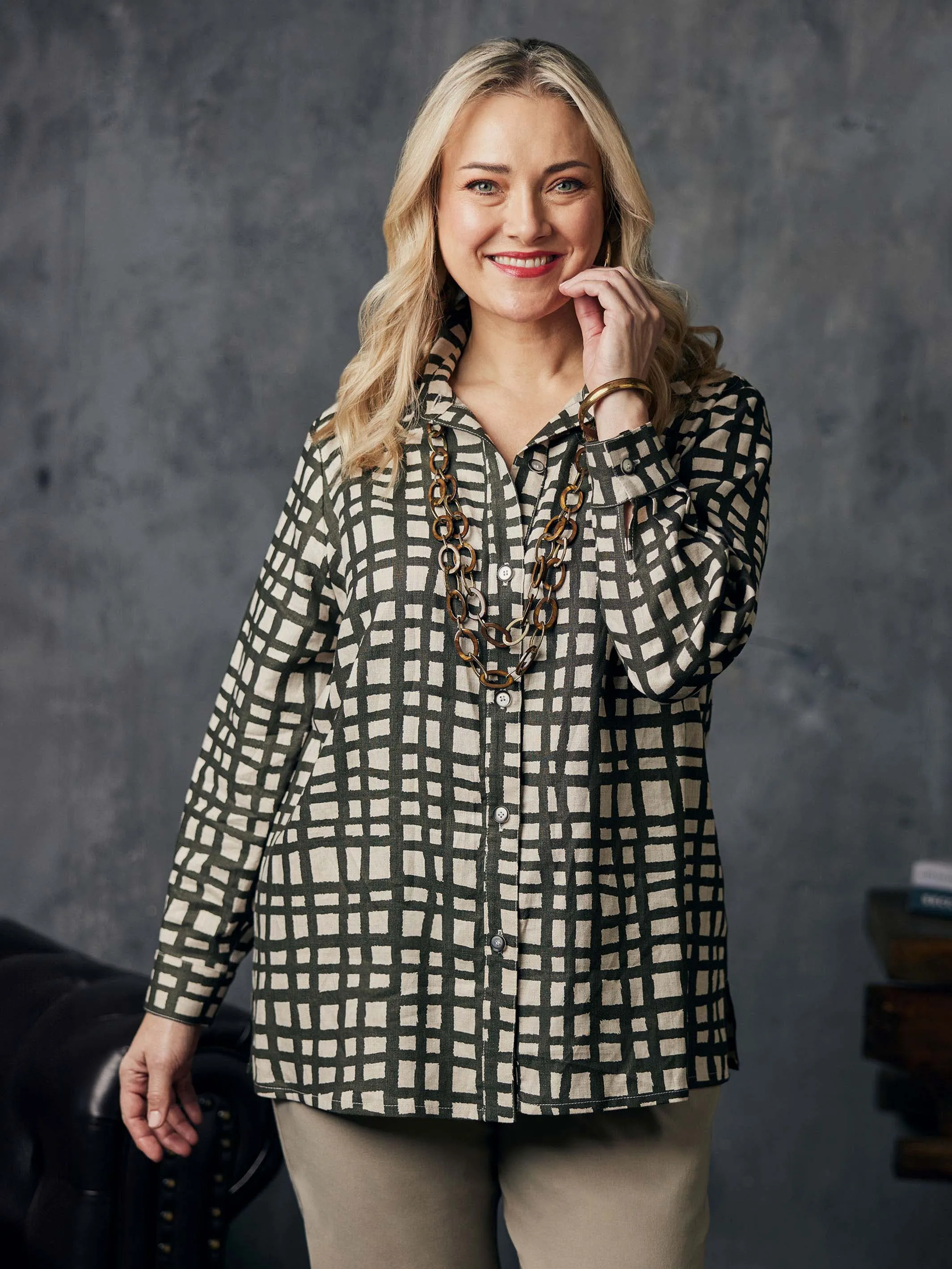 Khaki Squares Shirt