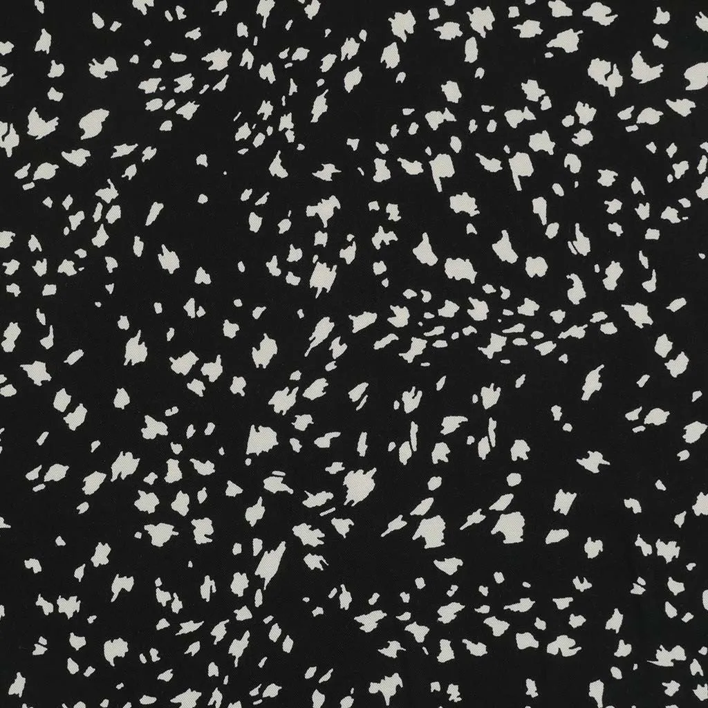Linz- Black Animal Elements Viscose Woven Twill Fabric