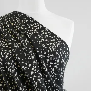 Linz- Black Animal Elements Viscose Woven Twill Fabric