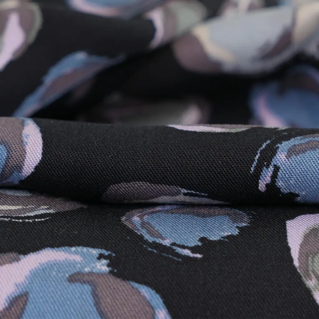 Linz - Blue Planets Viscose Woven Twill Fabric - 3.00m Remnant