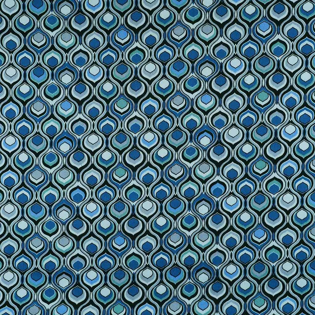Linz - Blues Retrospective Viscose Woven Twill Fabric