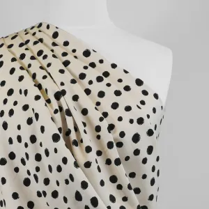 Linz - Parchment Cream Spotty Viscose Woven Twill Fabric - 2.7m Remnant