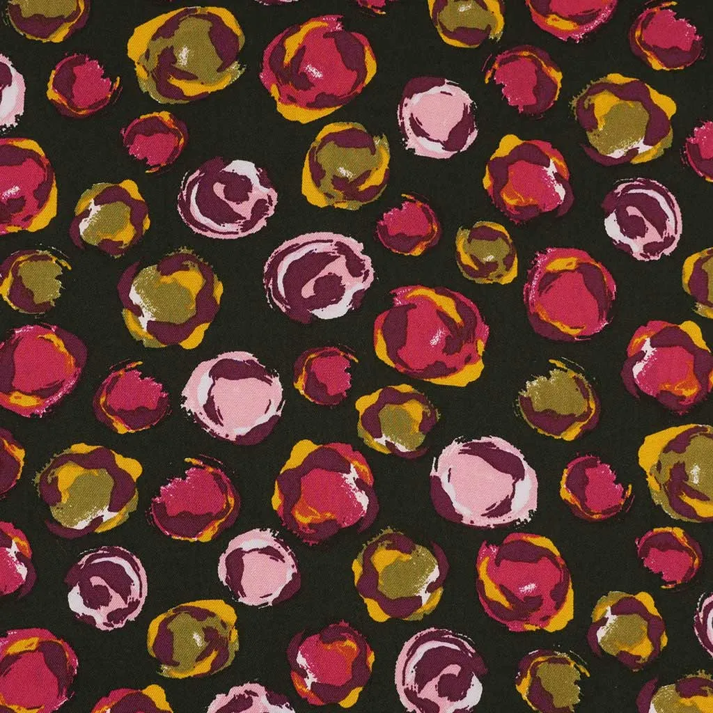 Linz - Pink Planets Viscose Woven Twill Fabric