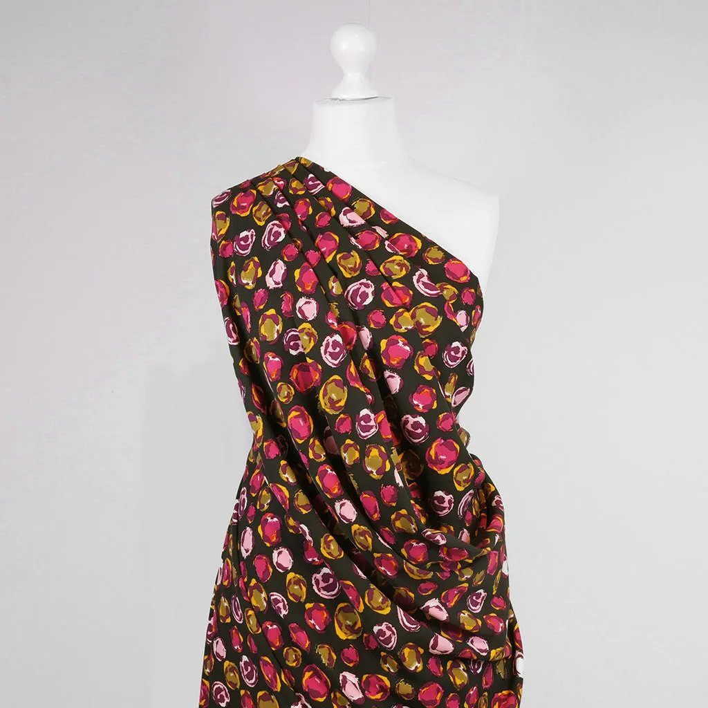 Linz - Pink Planets Viscose Woven Twill Fabric