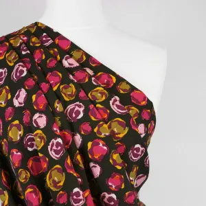 Linz - Pink Planets Viscose Woven Twill Fabric