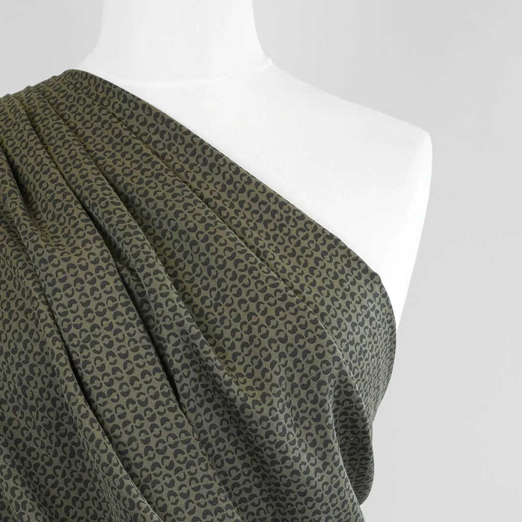 Linz - Pullman Green Ds Viscose Woven Twill Fabric Sample
