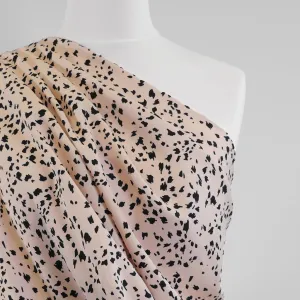 Linz- Shell Pink Animal Elements Viscose Woven Twill Fabric