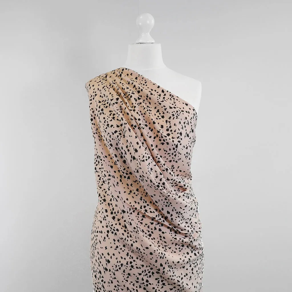 Linz- Shell Pink Animal Elements Viscose Woven Twill Fabric