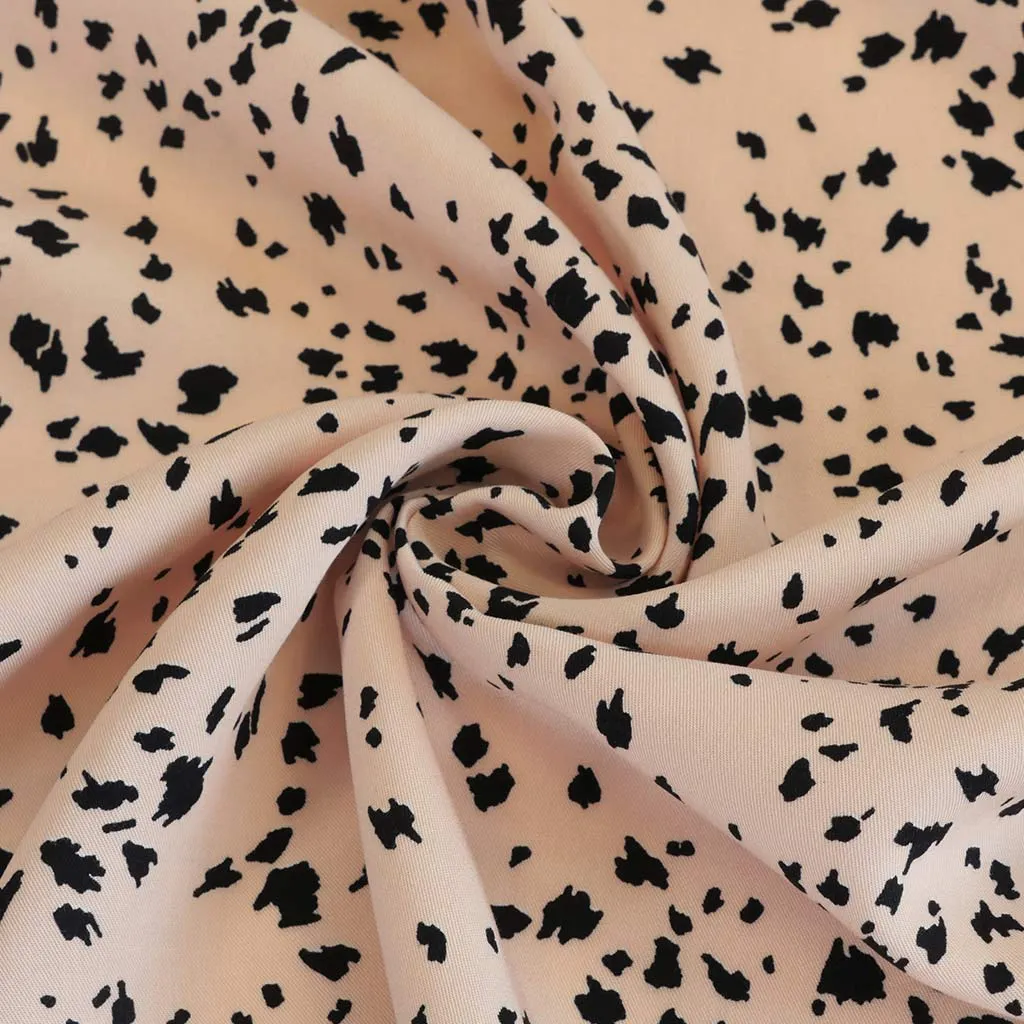 Linz- Shell Pink Animal Elements Viscose Woven Twill Fabric