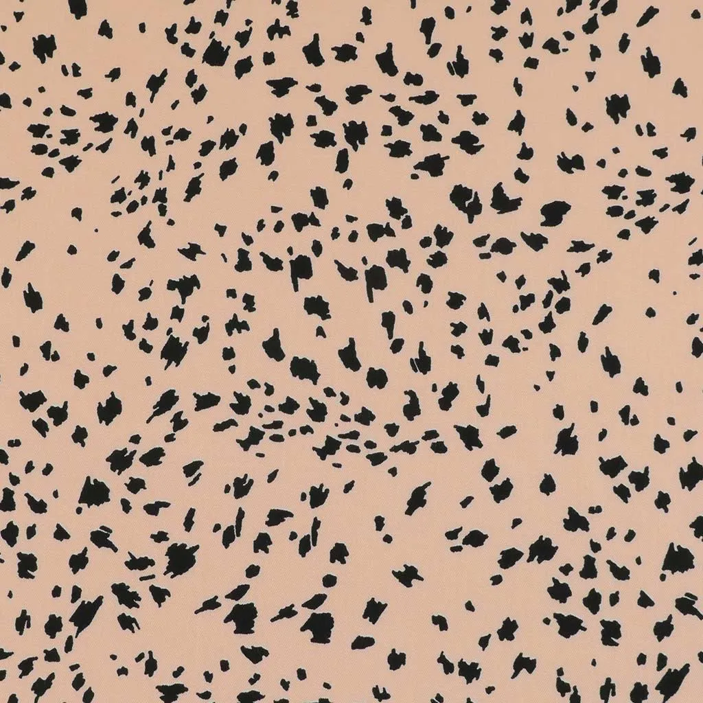 Linz- Shell Pink Animal Elements Viscose Woven Twill Fabric