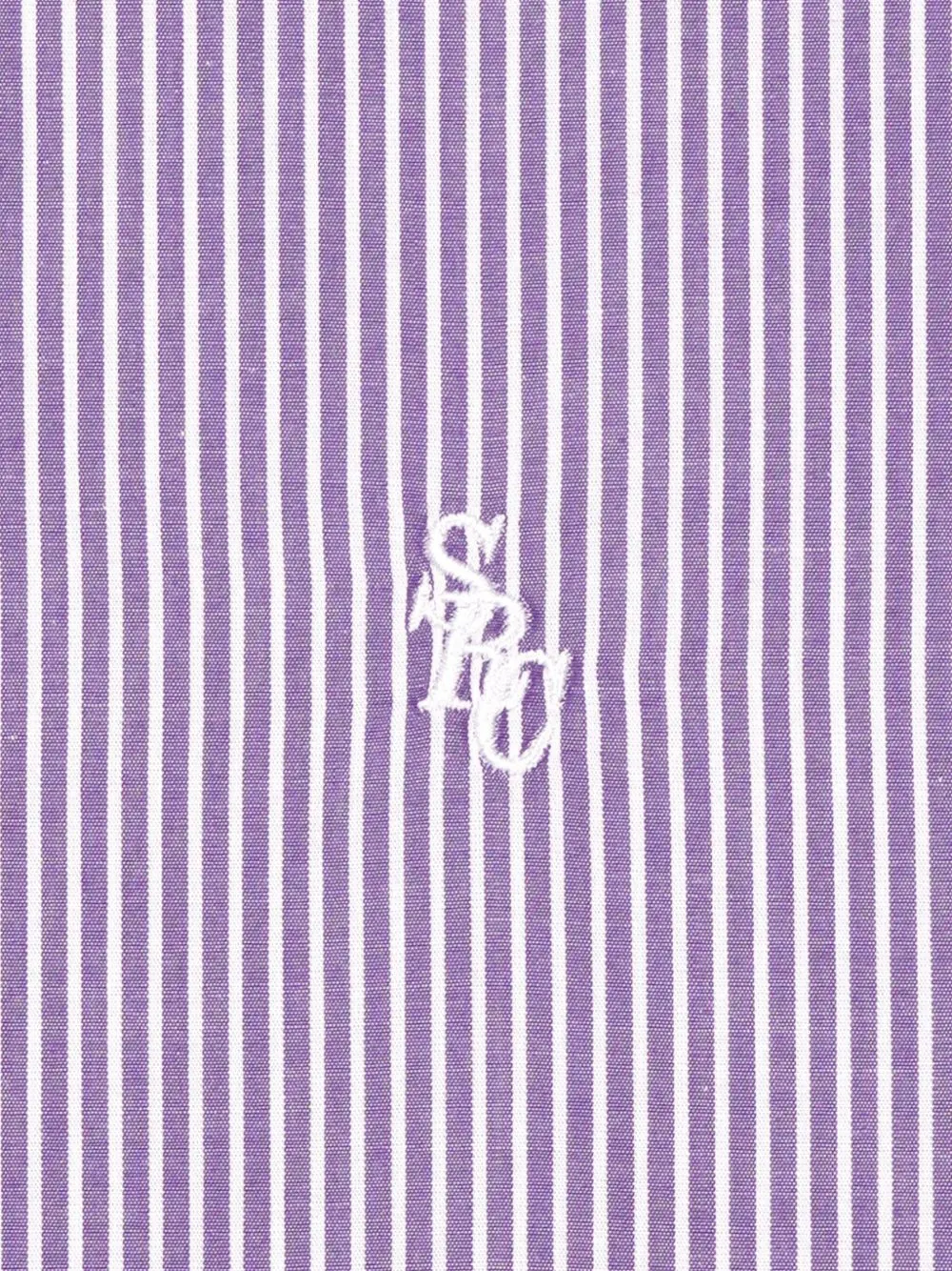 logo-embroidered striped cotton shirt