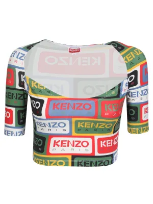 Logo-print crop top