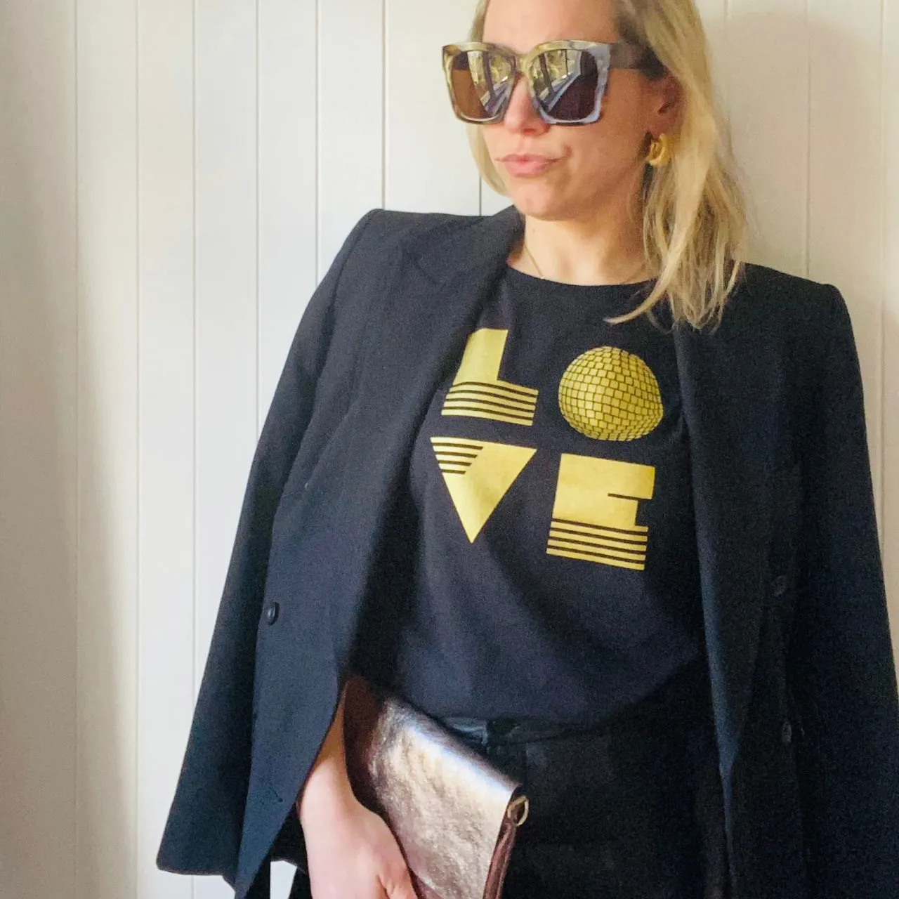 LOVE IS Tshirt Black & Gold