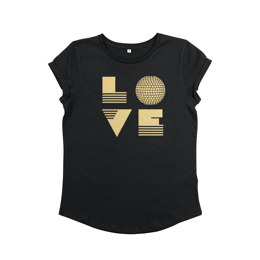LOVE IS Tshirt Black & Gold