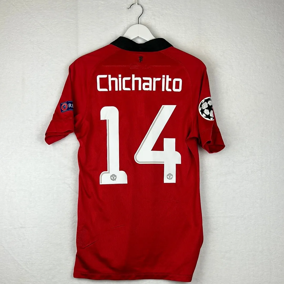 Manchester United 2013/2014 Player Issue Home Shirt - Chicharito 14 - Champions League