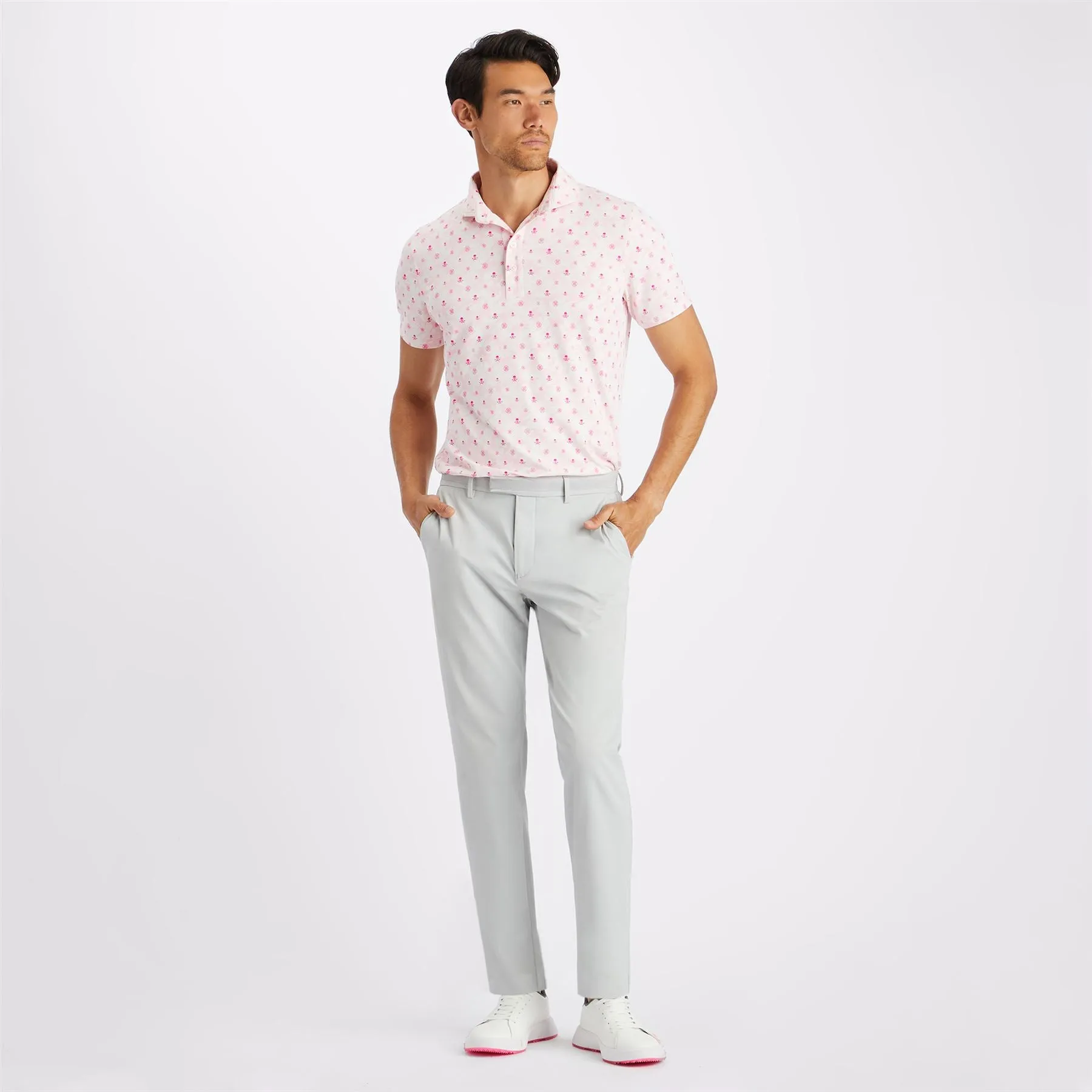 Mapped Icon Camo Tech Jersey Polo Petal - AW23