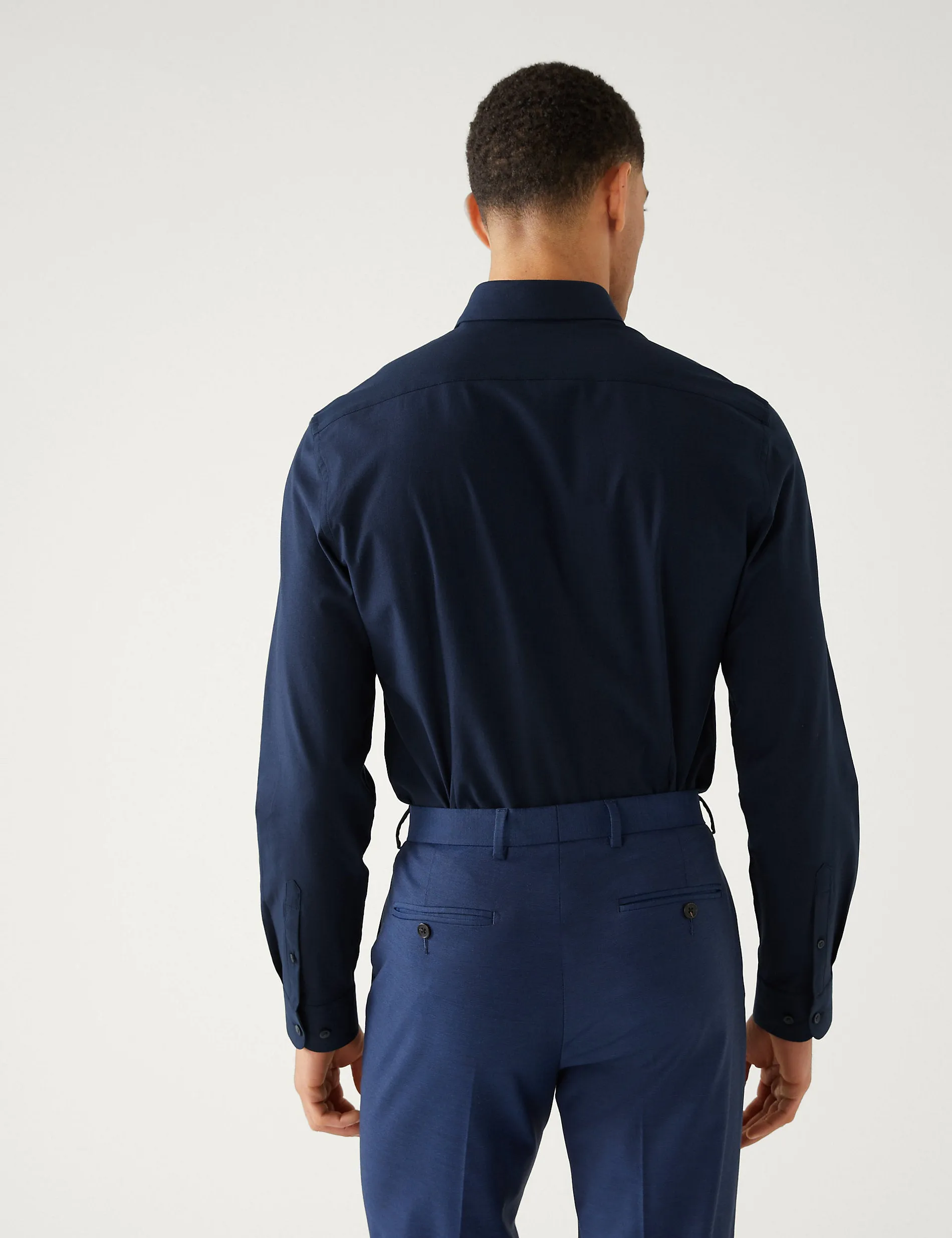Marks & Spencer Slim Fit Ultimate Stretch Shirt, Navy