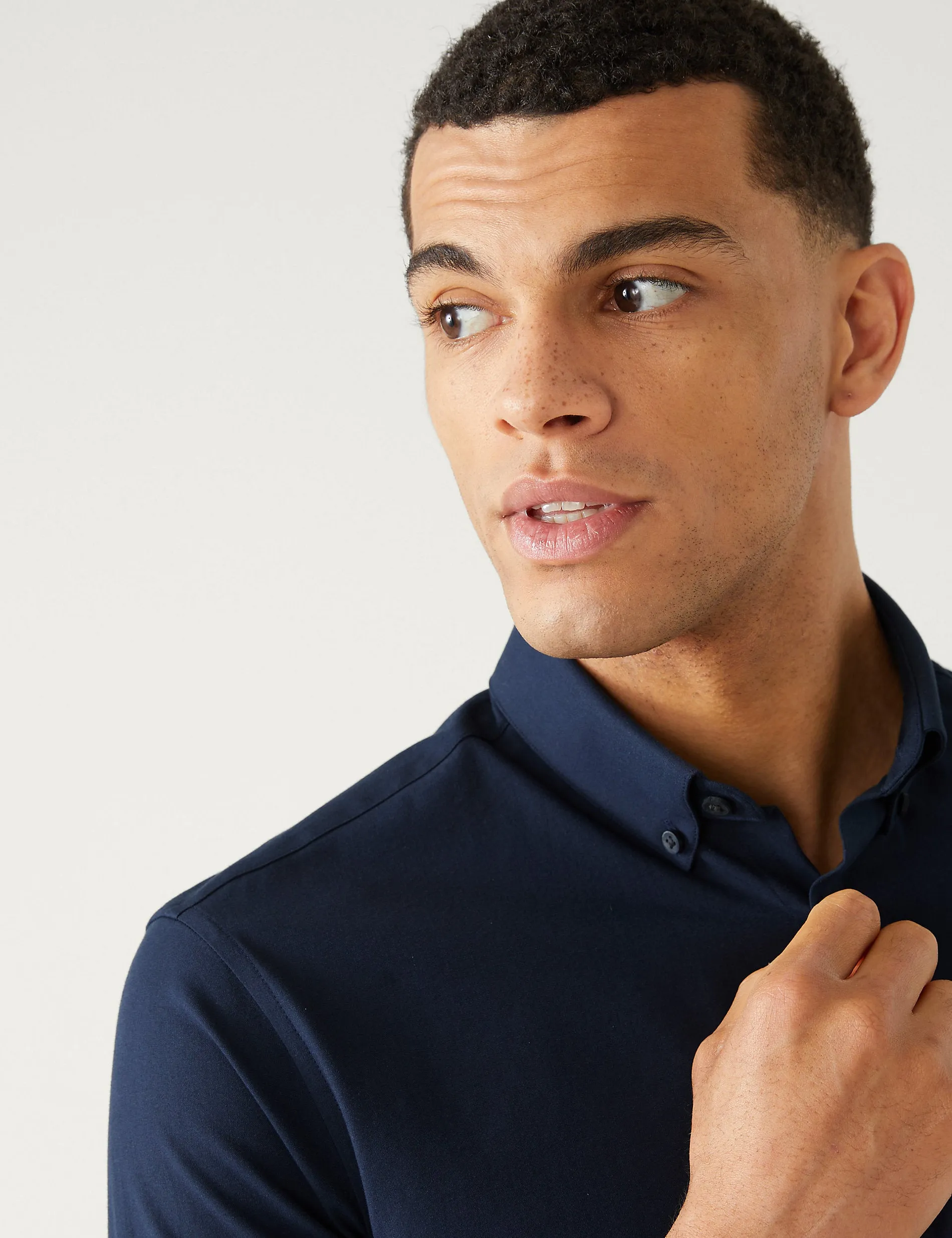 Marks & Spencer Slim Fit Ultimate Stretch Shirt, Navy