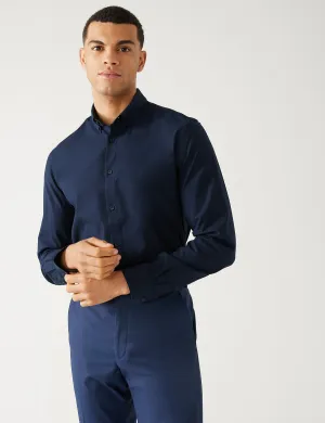 Marks & Spencer Slim Fit Ultimate Stretch Shirt, Navy