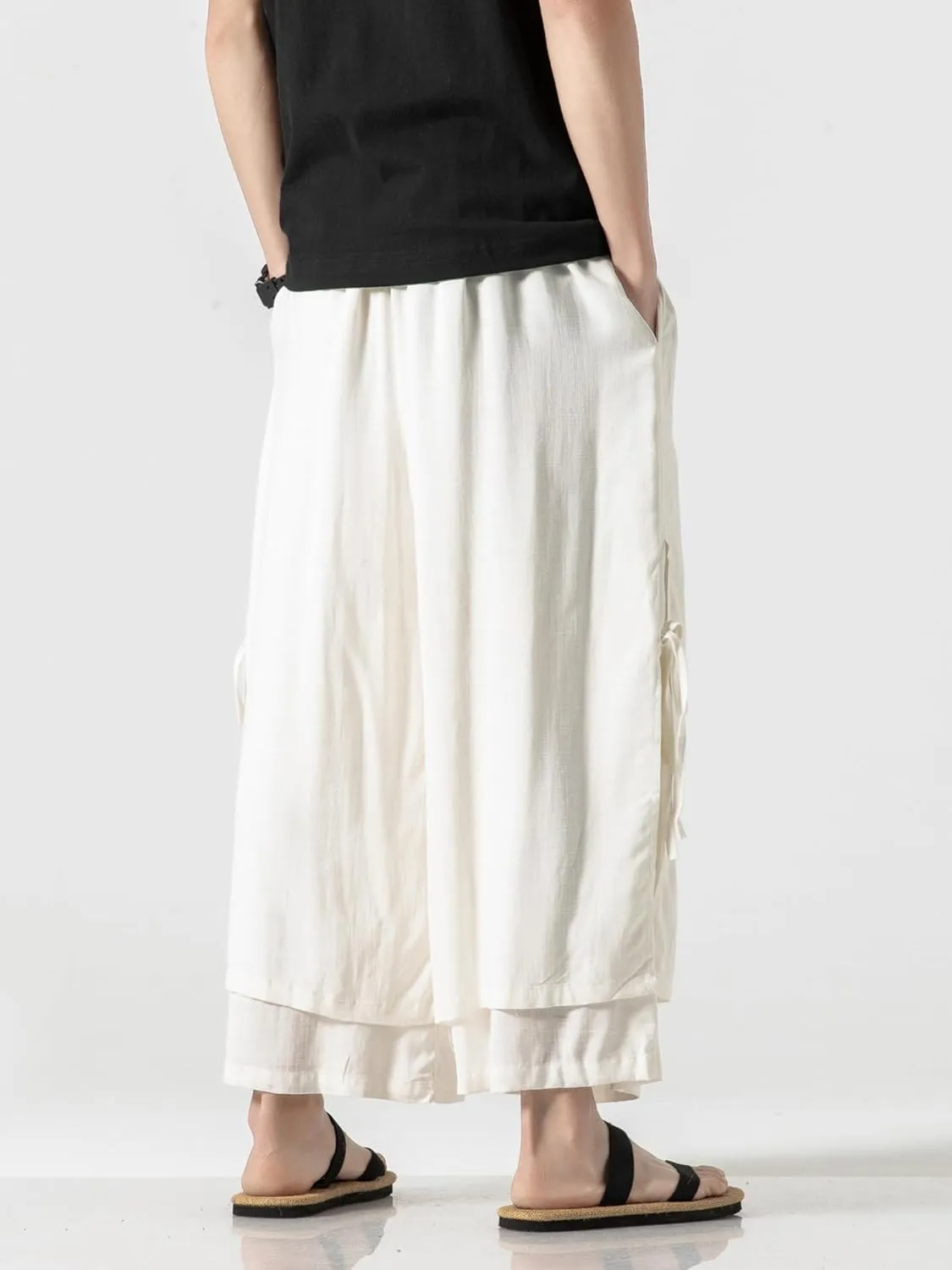 Men's Casual Loose Wide Leg Harem Pant Japanese Harajuku Kimono Trousers