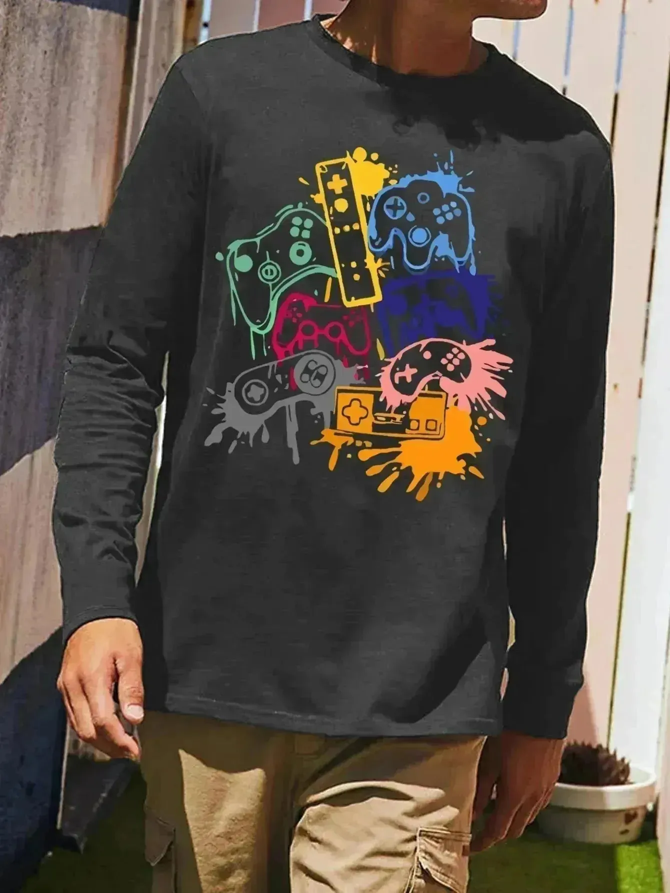 Men's Casual Summer and Beyond Long-Sleeved Printed Shirt