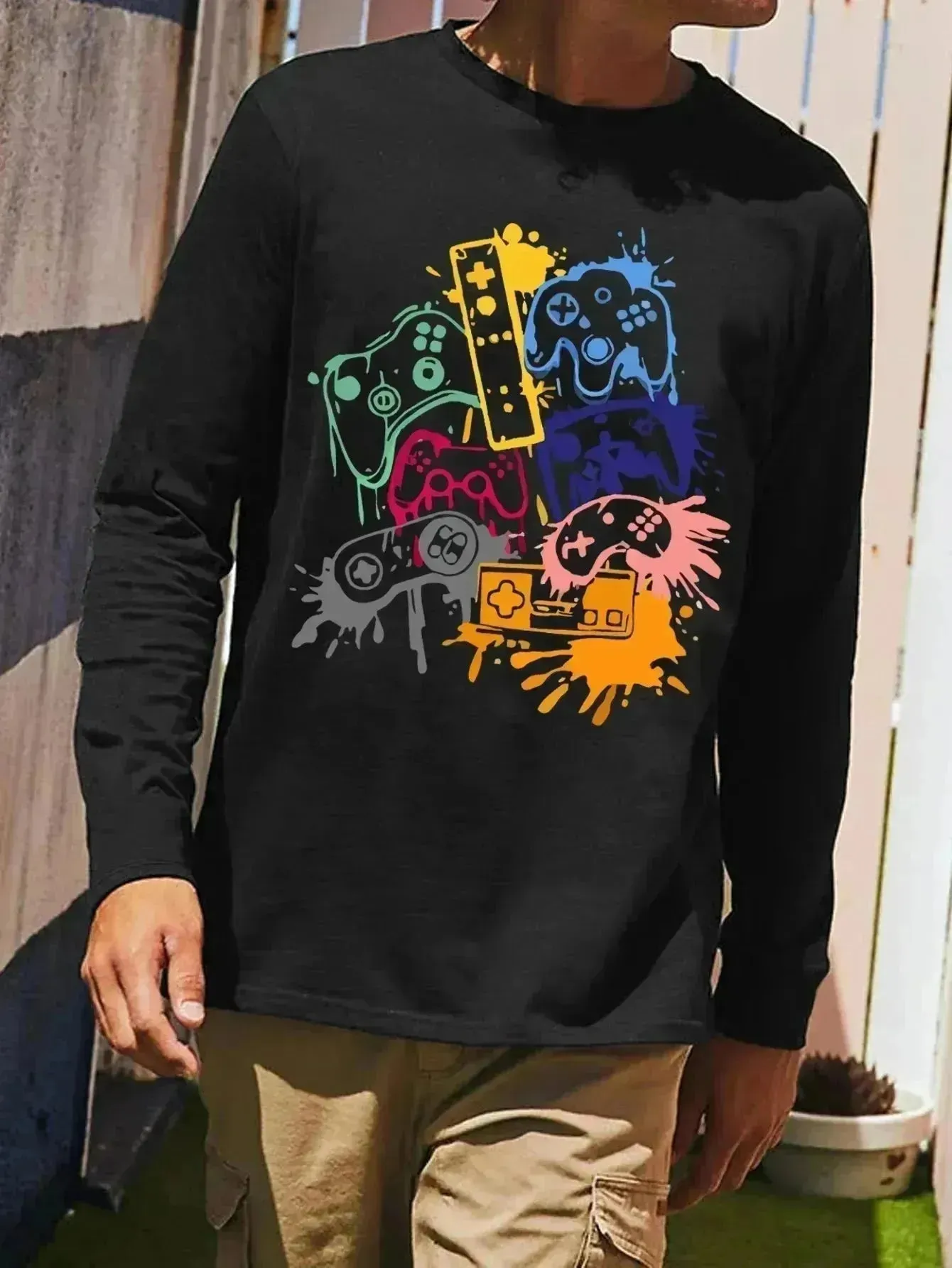 Men's Casual Summer and Beyond Long-Sleeved Printed Shirt