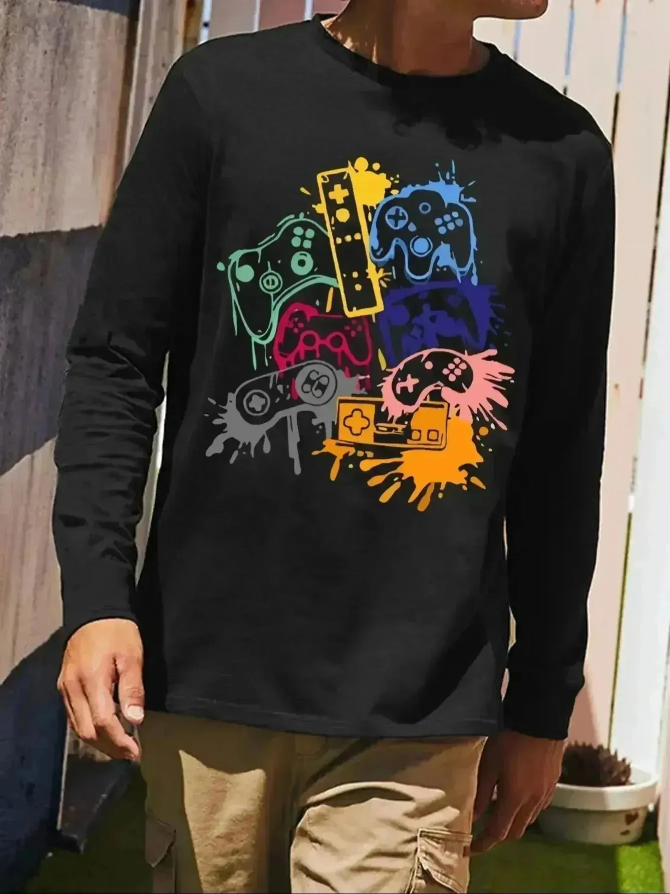 Men's Casual Summer and Beyond Long-Sleeved Printed Shirt