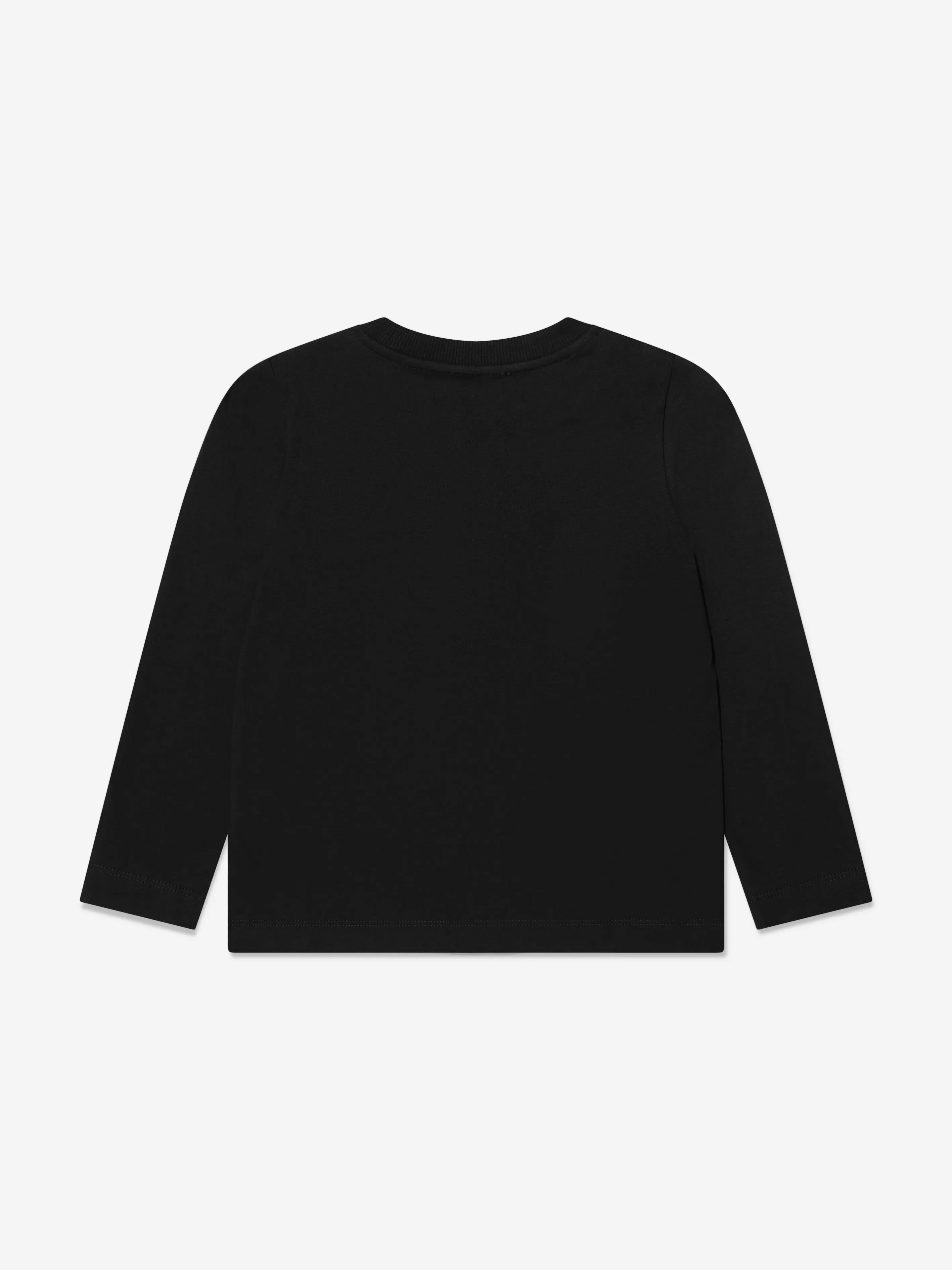 Moschino Kids Long Sleeve Logo T-Shirt in Black