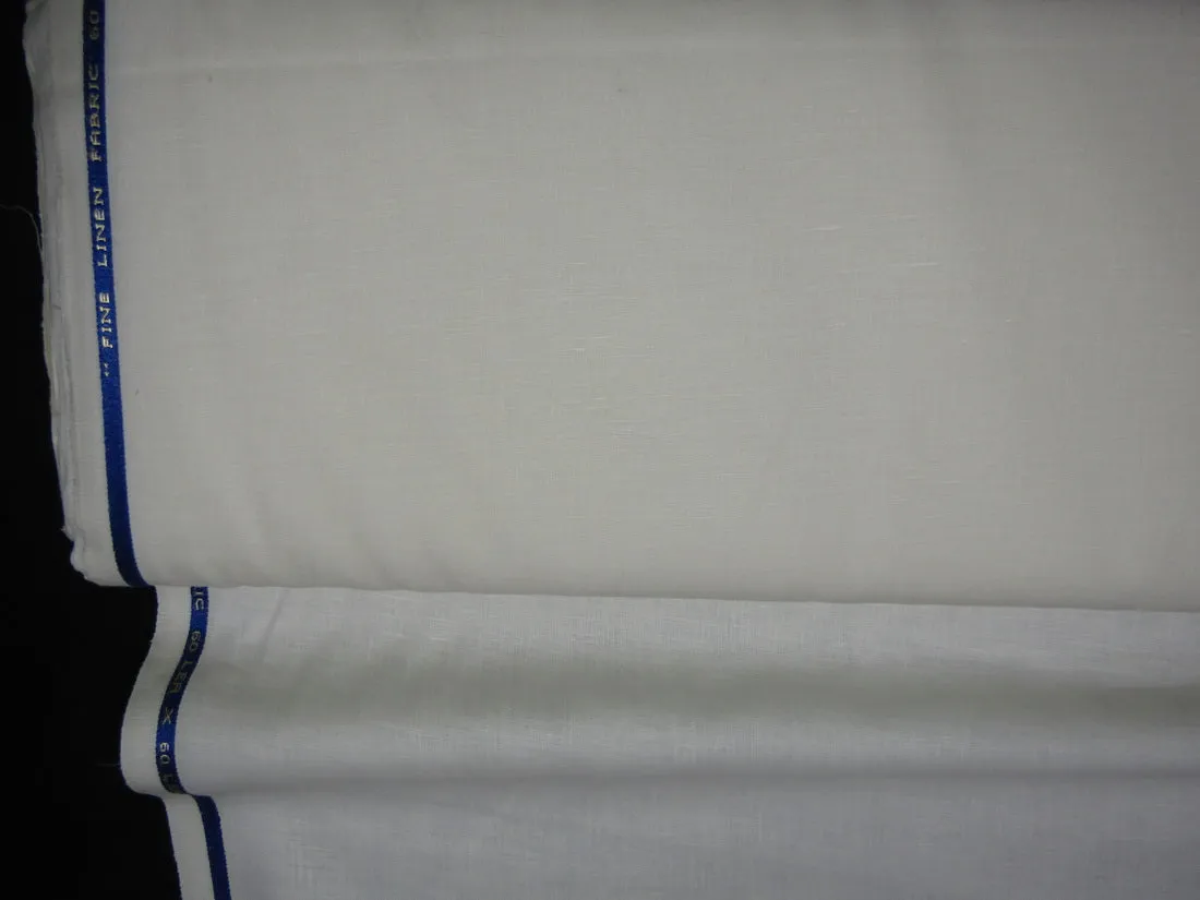 NATURAL WHITE COLOR LINEN 60 LEA  58" wide by the yard