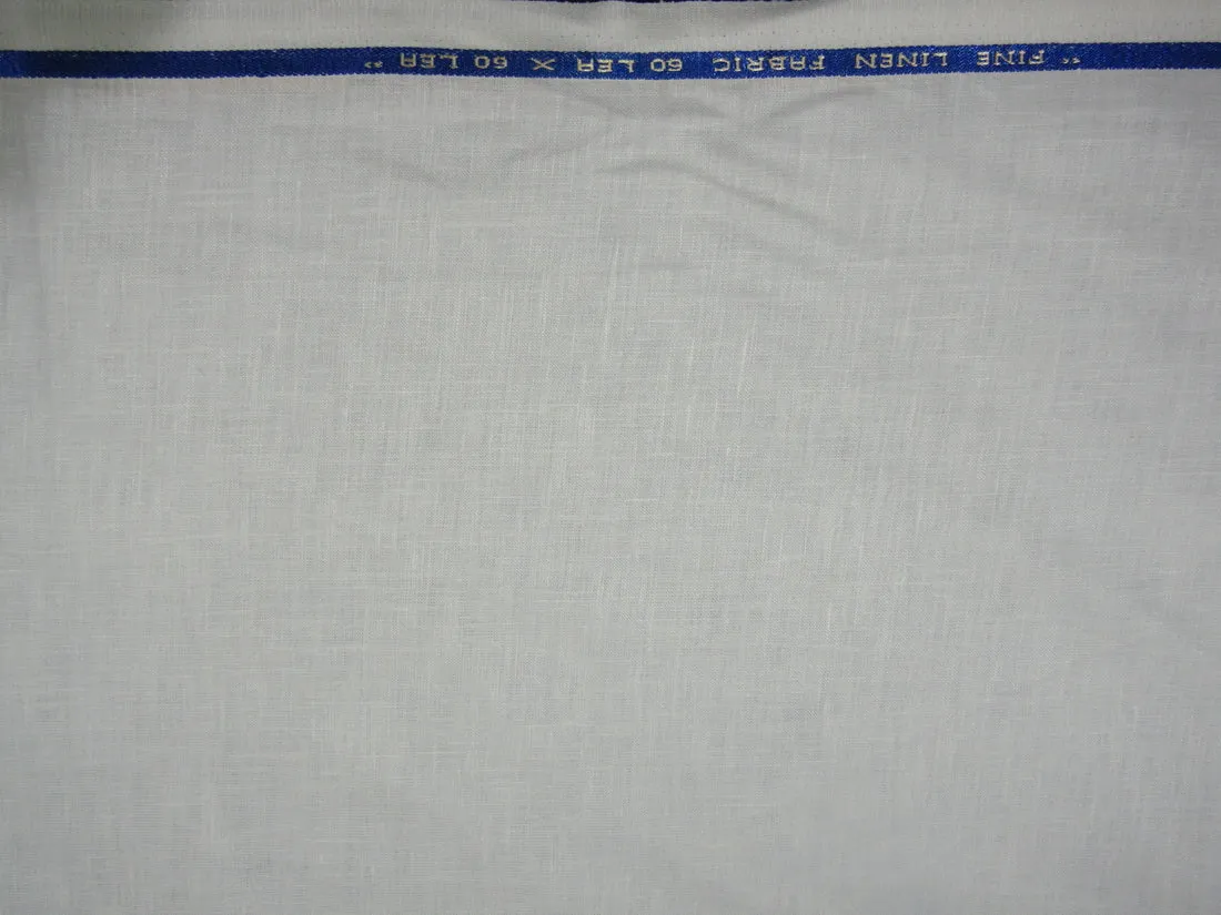 NATURAL WHITE COLOR LINEN 60 LEA  58" wide by the yard
