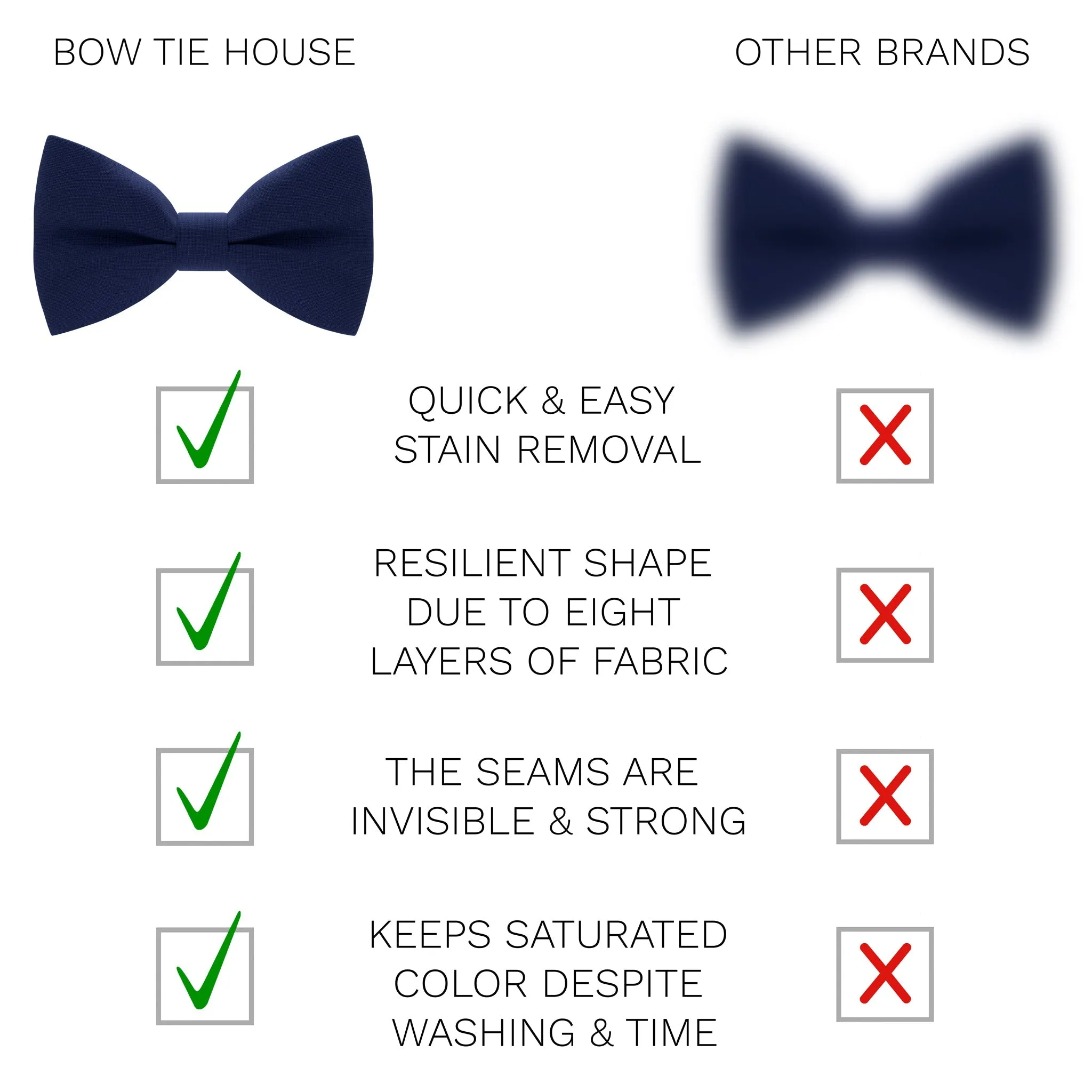Navy Blue Bow Tie with Handkerchief Set