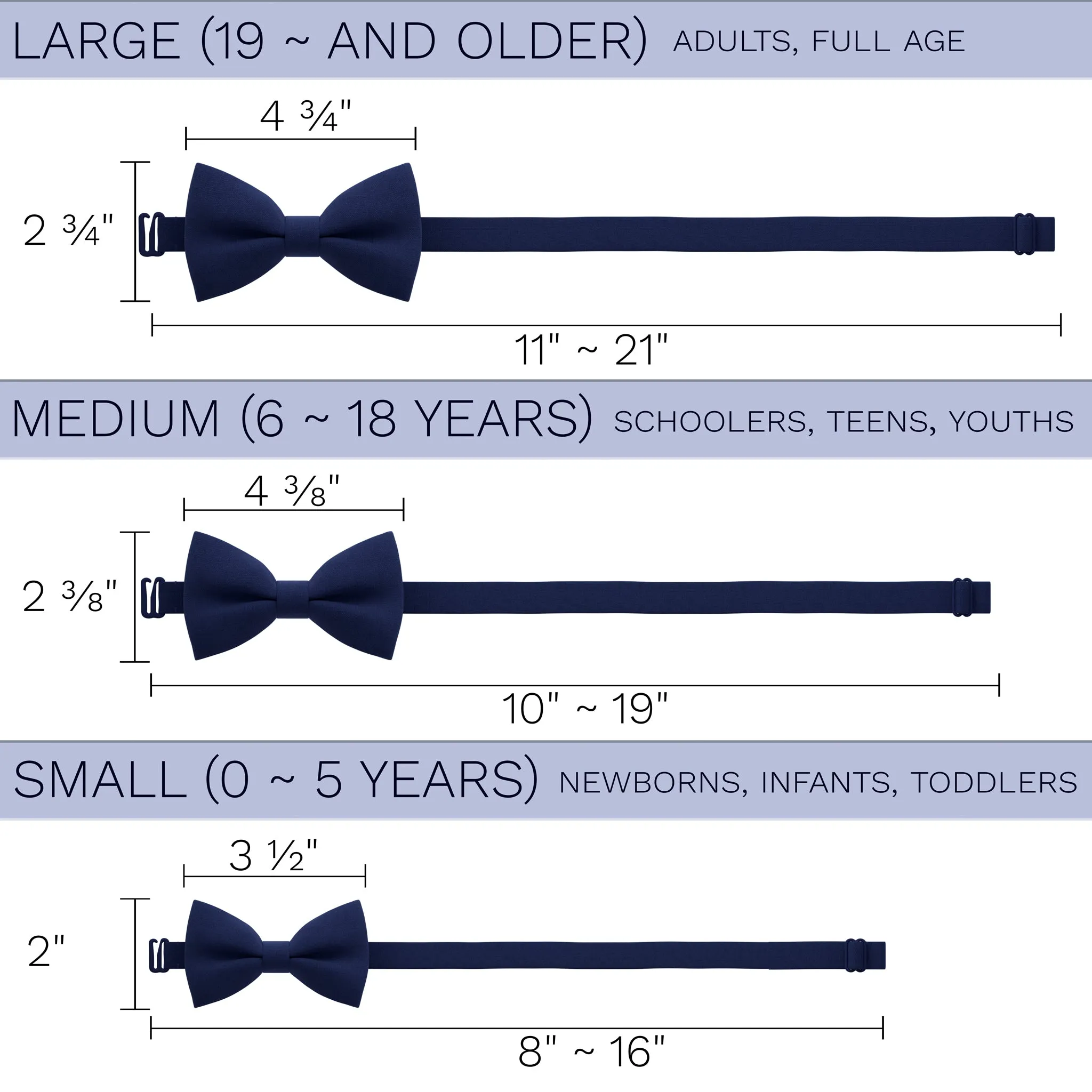 Navy Blue Bow Tie with Handkerchief Set
