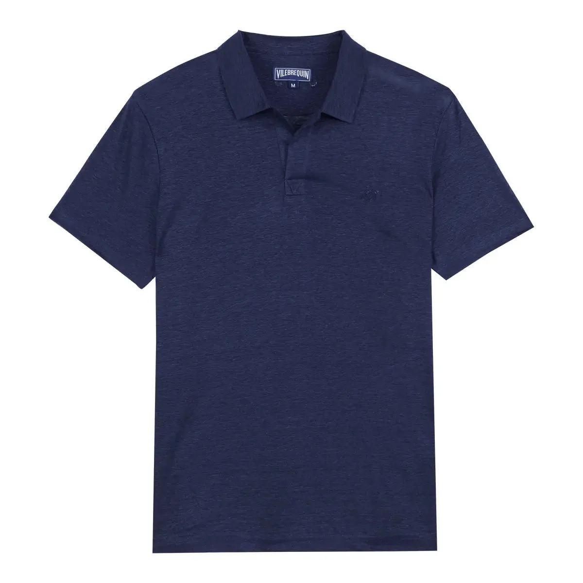 Navy Linen Pyramid Polo Shirt